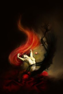 Melisandre gives birth to a black shadow