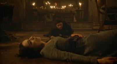 Robb and his wife Lady Talisa, both dying at the Red Wedding