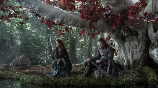Ned & Catelyn Stark, sitting below a sacred weirwood tree.