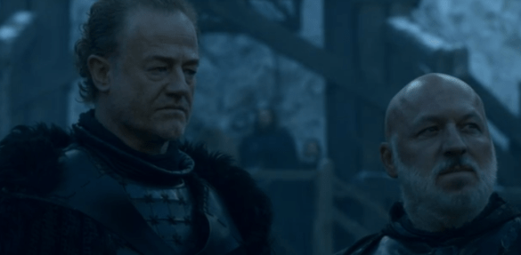 Acting Lord Commander Alliser Thorne and Janos Slynt